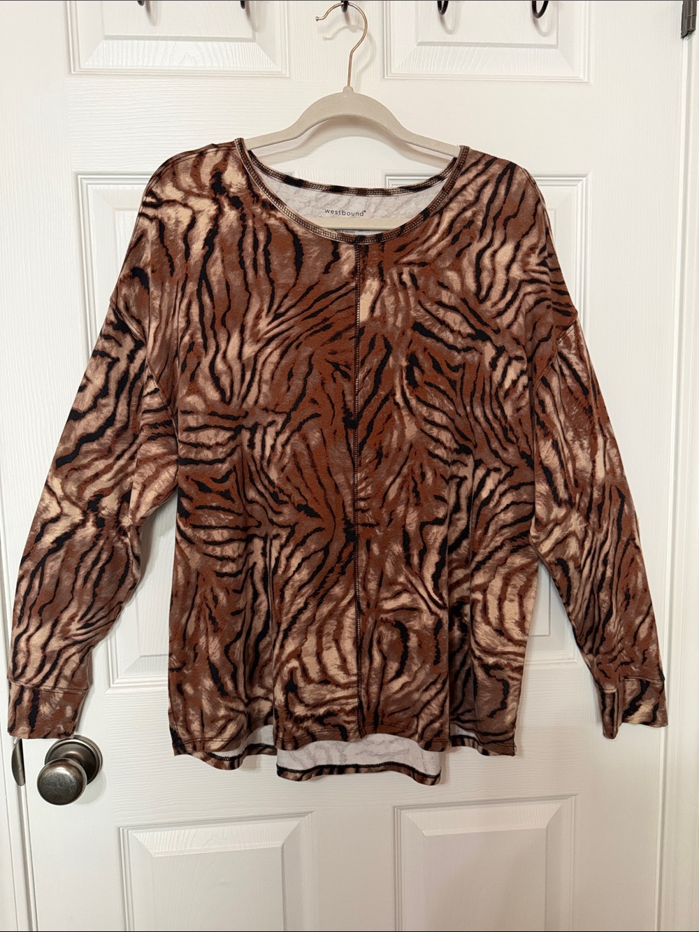 Westbound Animal Print Long Sleeve Top